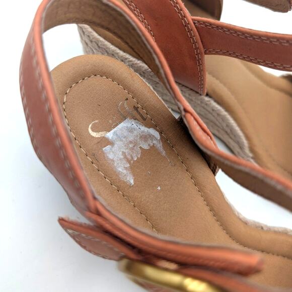 Söfft Inez Espadrille Wedge Sandal Open Toe Women's Papaya Size US7M EU37.5 - Picture 9 of 13